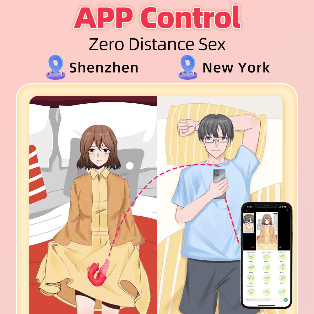 App Remote Control Tongue Licking Vibrator Double Tongue Female Masturbator Vaginal Massage Anal Masturbation Breast Teasing Sex Toys Adult Products