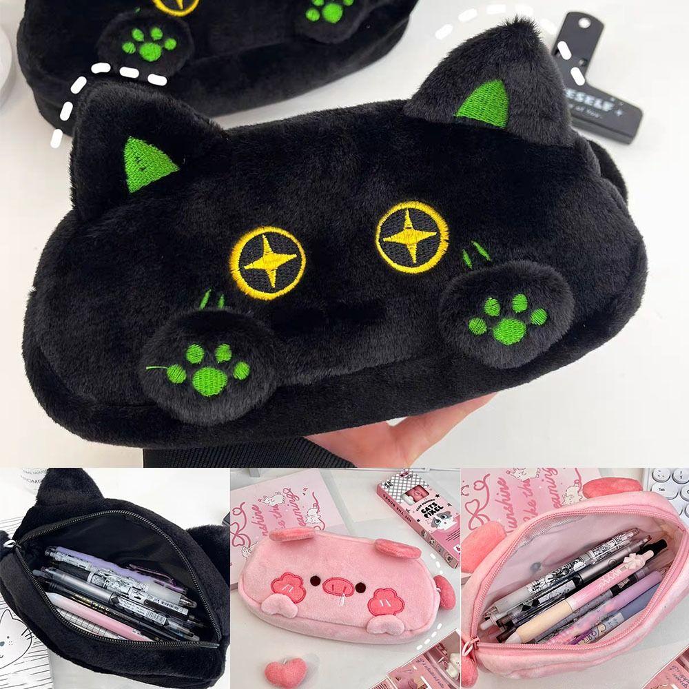 High-Value Cute Cat/Pig Pen Bag Ins Large Capacity Pencil Case Stationery Storage Bag Student