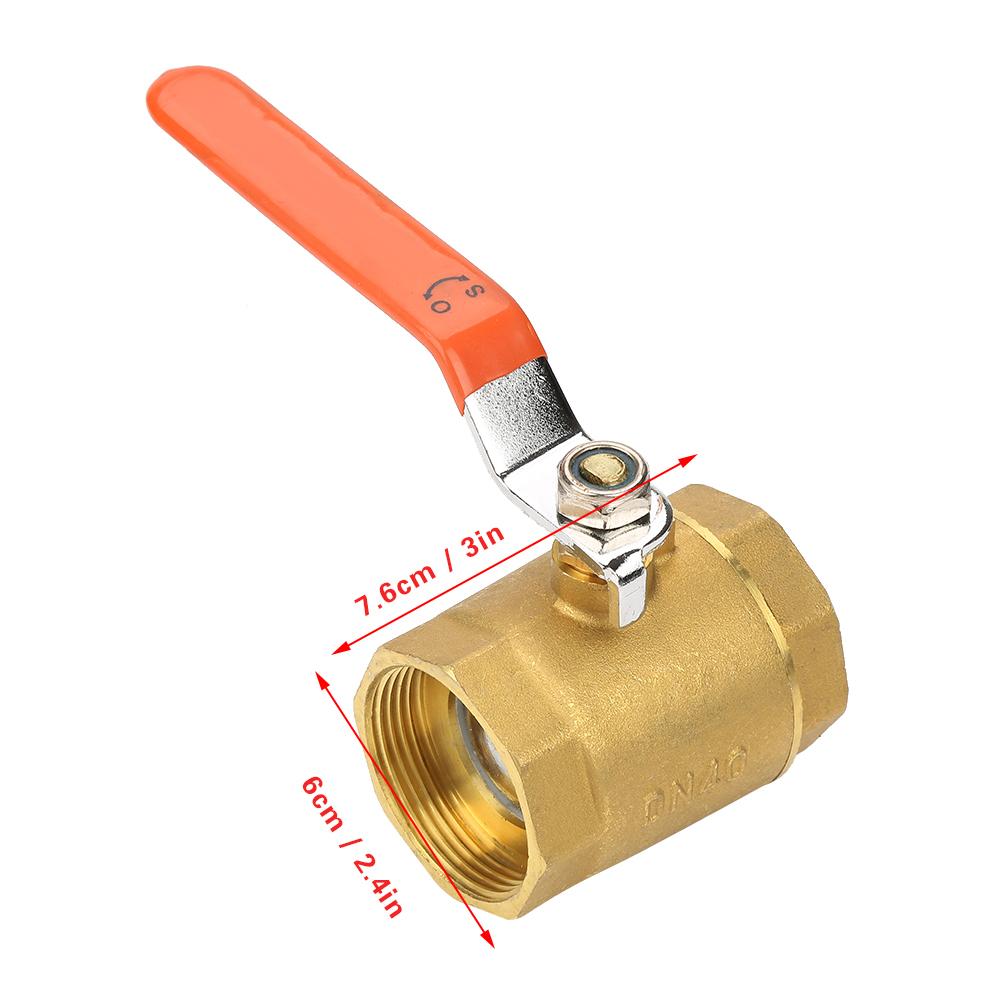 Brass Ball Valve Female Thread Ball Valve 1pc DN40 1-1/2" Brass Pipe Ball Valve 1.6MPa for Water Oil Gas