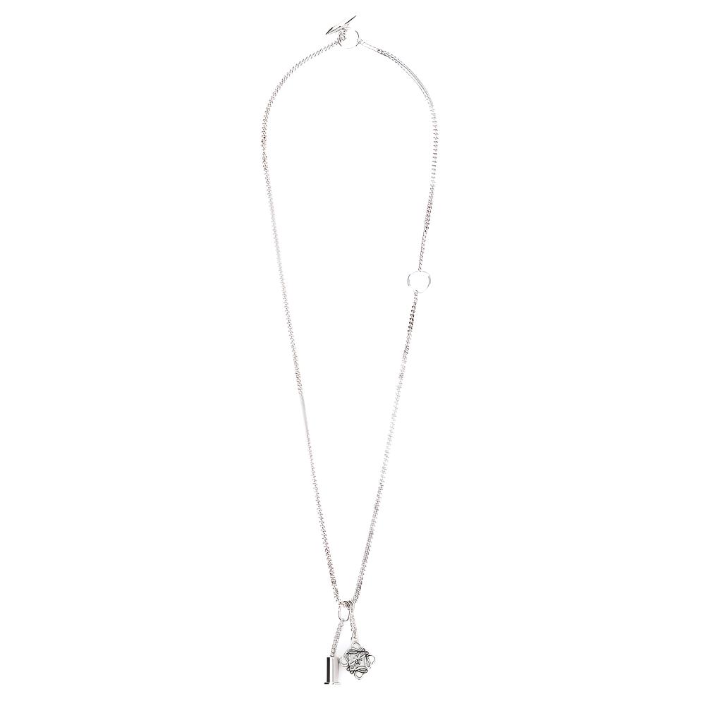 Loewe Logo Pattern Decorative Personality Brass Necklace Women Necklace Silver N691420X01-9230