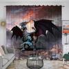 2panels Dragon Print Curtains Rod Pocket Curtain For Restaurants Living Rooms Bedrooms Offices Study Rooms Home Decoration