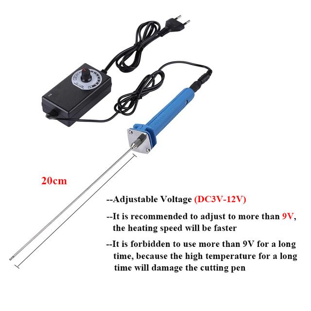 Edelstahl-Schaumstoffschneider-Stift 5/10/15/20/25CM Elektrische Schaumpolystyrol-Schneidemaschine Tragbares Styropor-Schneidewerkzeug