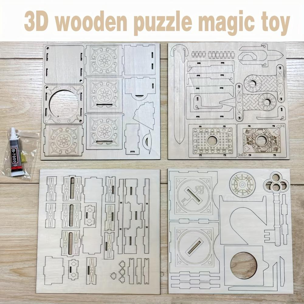 3D Puzzles Magic Kit for Adults Magic Tricks Model Kit Handcrafted Wooden Building Kit Desk Magic Gift for Men Women Kids
