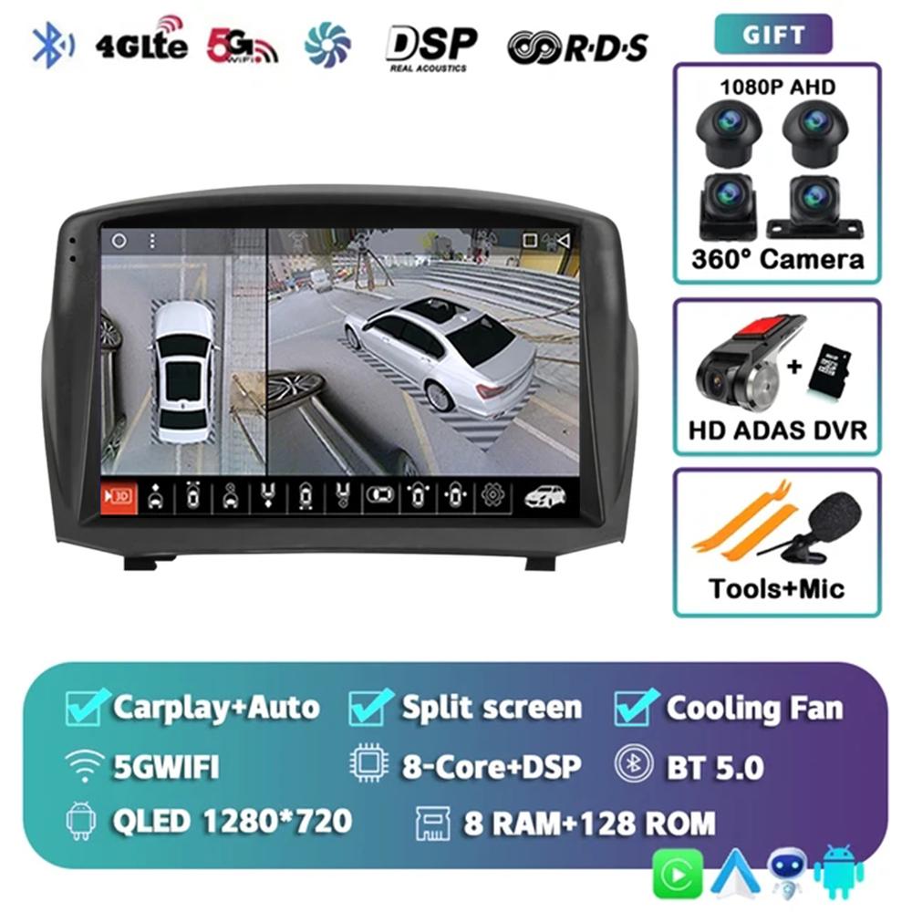 Android 14 Car For Ford Fiesta Mk 6 2009 - 2018 2 Din Navigation GPS Carplay Autoradio Stereo Multimedia Head Unit 5G LET WIFI