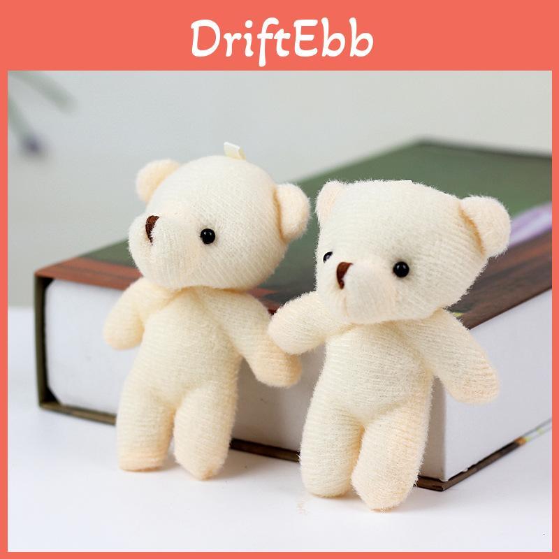 Cute Beige Mini Bear Plush Toy Keychain Adorable Small Teddy Stuffed Doll Gift