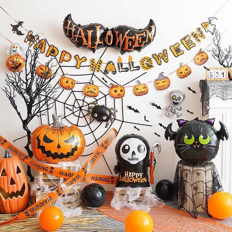 Halloween Kindergarten Party Wall Decor: Balloons & Props for Kids' Atmosphere