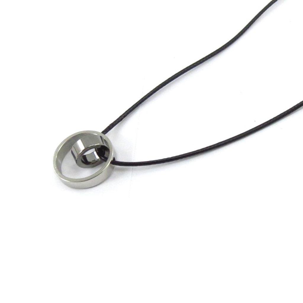 Les Trésors De Lily [J6950] - Silver-black 'Peaceful' Steel Necklace