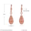 Roségoldfarbene Hängeohrringe für Damen Luxus-Hochzeitsschmuck für Bräute Vintage Klassisches Ausgehöhltes Wassertropfen-Design
