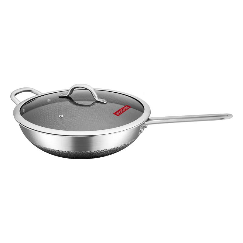 Bernice 304 Stainless Steel Honeycomb Non-Stick Wok