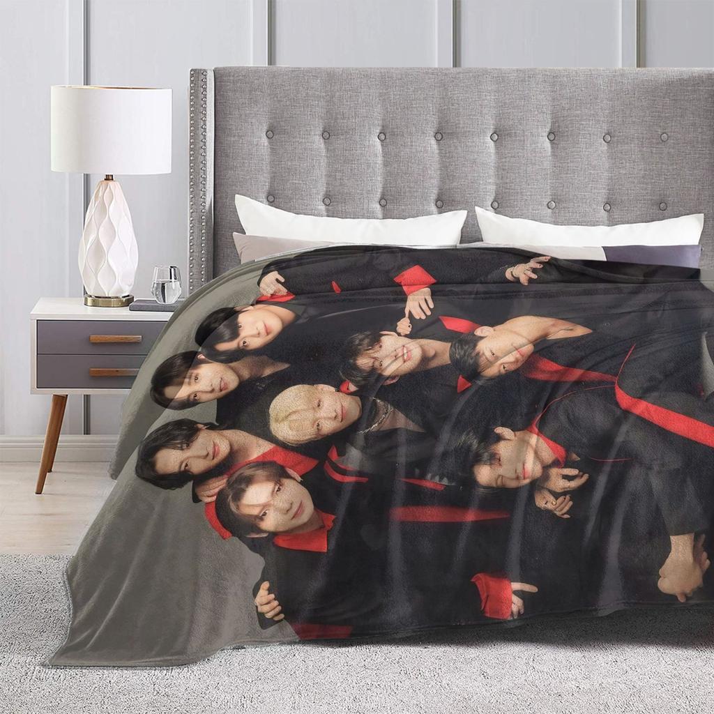 Kpop A-AteezS Blanket Soft Comfortable Plush Bedding Throws For Girls Boys Outdoor Flannel Bedspread Bed Cover