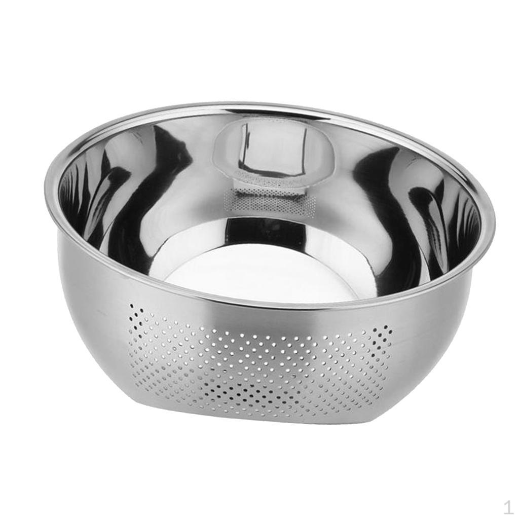 Bowl Wash Rice Fruit Vegetable Kitchen Side-Bottom Strainer Sieve