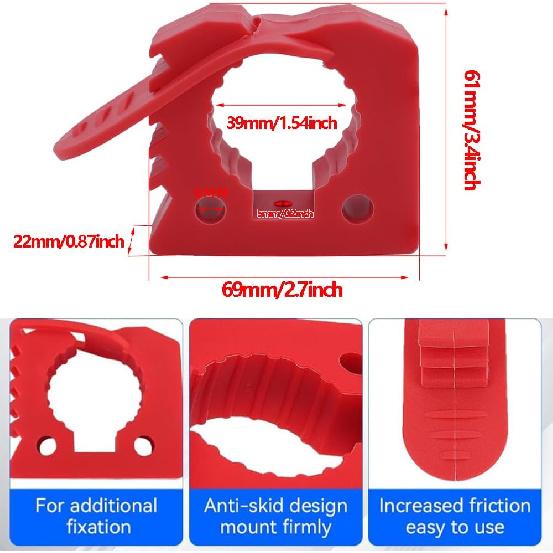 4 Pcs Quick-Release Rubber Clamps, Adjustable Mount Brackets for 1-1/5” to 1-4/7” Diameter Tools Fit for Trucks UTV ATV for Offroad 4X4 Parts