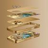 Gold Splattered Crystal Pattern Metallic Glass Phone Case For iPhone 11 12 13 14 15 16 17 Pro Max 14 Plus 17 Air 16E Cover