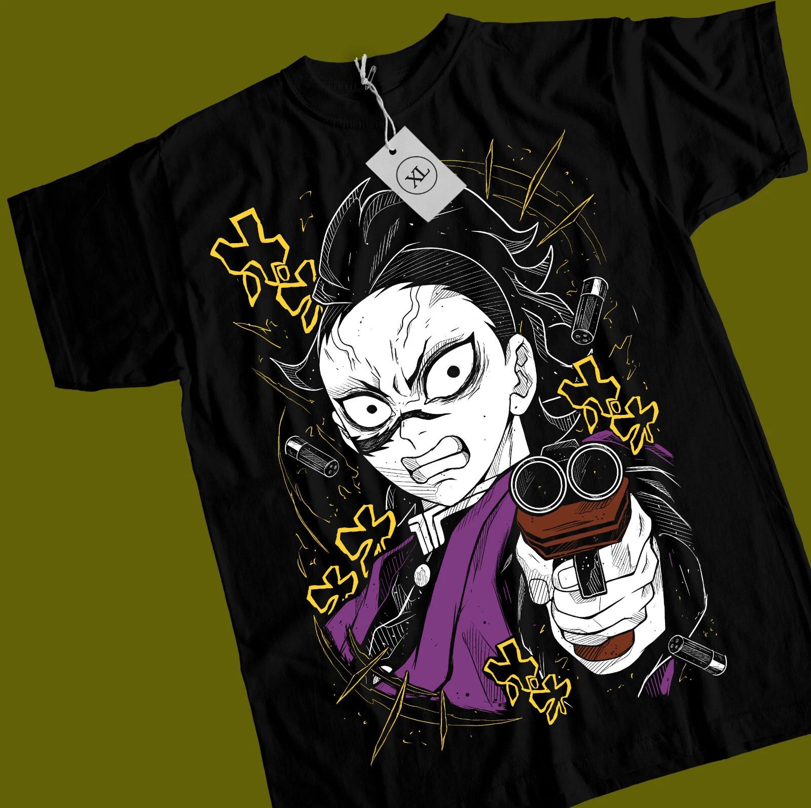 

2026 Summer Demon Slayer Anime Shinazugawa Genya Printed Loose Shortsleeved Pure Cotton Childrens Tshirt Tide Unisex Casual S