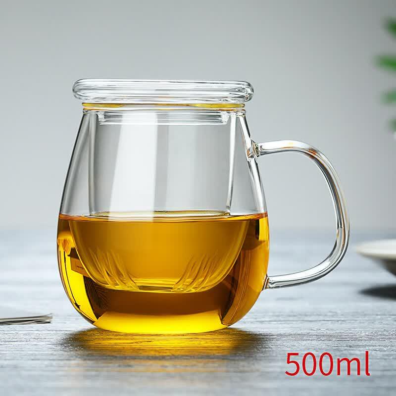 UOSO Heat-Resistant Glass Tea Mug with Infuser