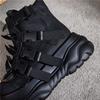 New Women Genuine Leather Punk Rivet Muffin Platform Sports Retro Rivets Heavy Metal Short Boots 7cm