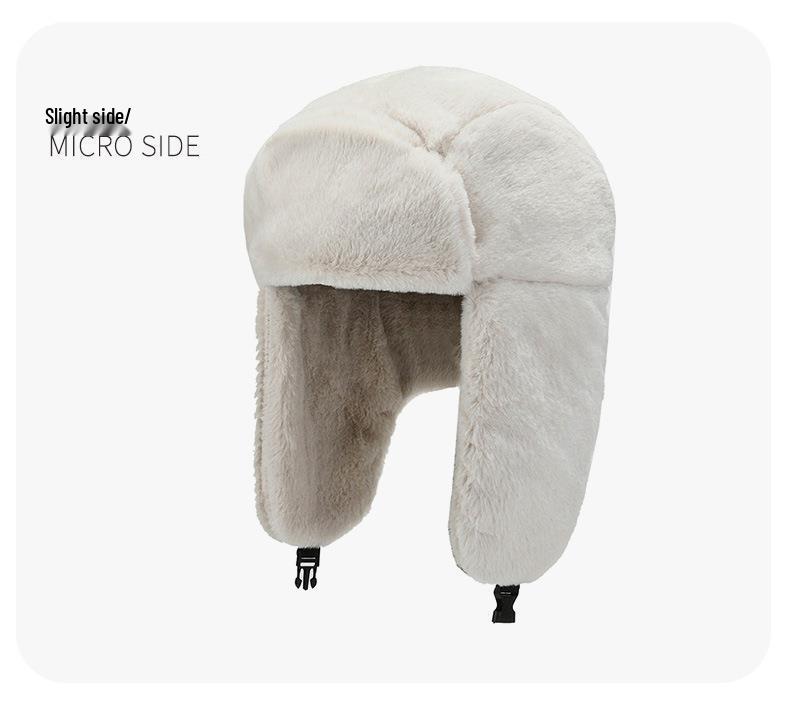 Winter Women's Windproof Faux Rabbit Fur Hat with Ear Protection - Fashionable & Warm for Outdoor Cycling