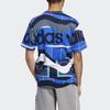 Adidas Originals Trefoil All-Over Print Collage Crew Neck Short Sleeve T-Shirt Men Tops Blue FM1554
