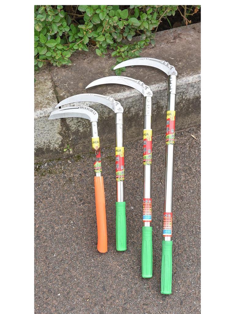 Sense mit extra langem Stiel für Gras, Mais, Weizen und Camping