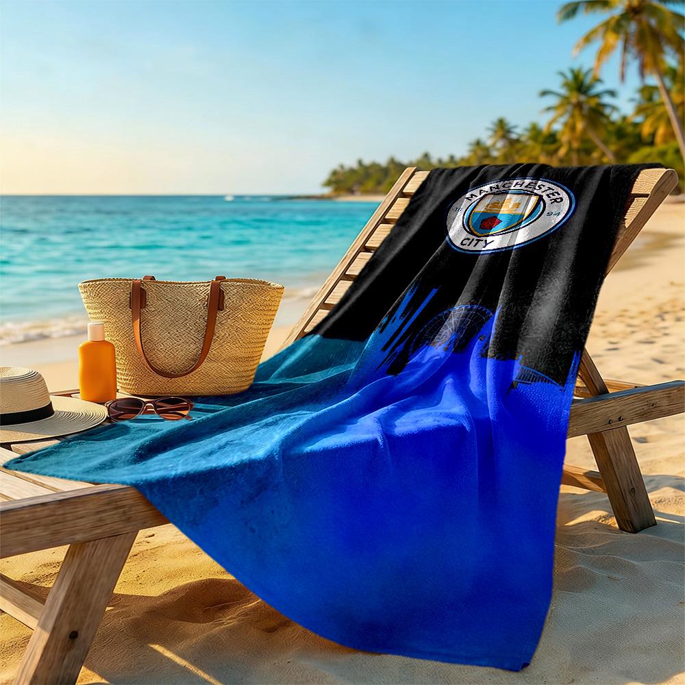 First Place Manchester City Fc Logo Beach Towel Soft Durable Quick-Dry Comfortable Lightweight
