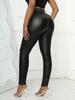 2026 Women's Faux Leather High-Waisted Skinny Pants - Black, Hip-Hugging, Butt-Lifting, Tummy-Control.