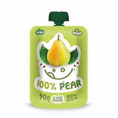 Ovko hruškové pyré 90 g Hruškové pyré po 6 měsících věku BIO 90 g