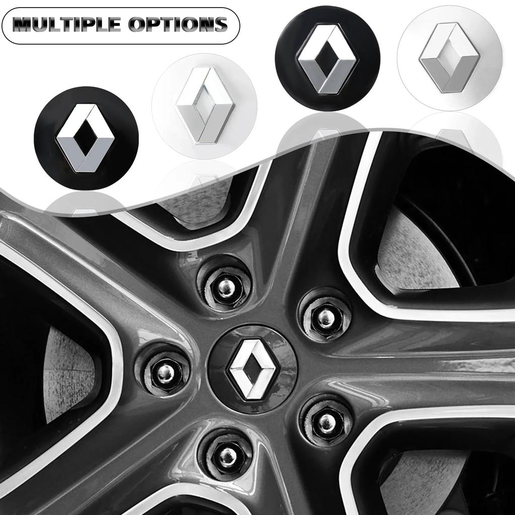 Pokličky kol Pro Renault Megane 2 3 4 Twingo Clio Talisman Captur Sandero Duste 4ks 56mm 60mm Znak auta Kryt středového víčka kola Poklička kola Acc