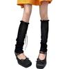Hollowout Fishnet Lace Leg Warmers Arm Sleeves for Women Aesthetic Sheer Mesh Leg Covers with Ruffle Trim and Bowknot
