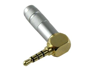 Mini-Stecker Telefonstecker Telefonverbinder Lötanschluss Selbstgemacht Vergoldet 4-polig L-Typ A Silber MG-M 3,5mm