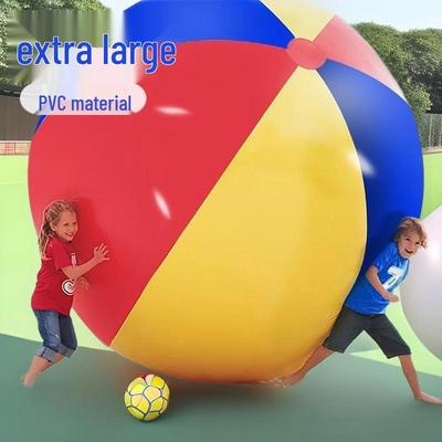 Großer aufblasbarer Strandball für Outdoor-Kinderspiele - PVC dreifarbiger elastischer Fußball