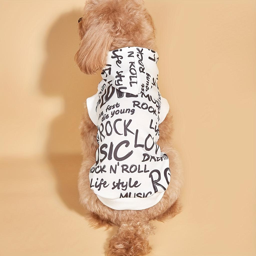 Dog Hoodie for Small Medium Dogs,Lettering Words Cat Cloth,Dog Clothes with Hat,Soft Spring Summer Coat All Weather Clothes