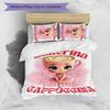 3pcs Custom Name Ballerina Capuchina Bedding Set Duvet Cover Closure Includes 1 Duvet Cover & 2 Pillowcases for All Seasons Bedroom Decor