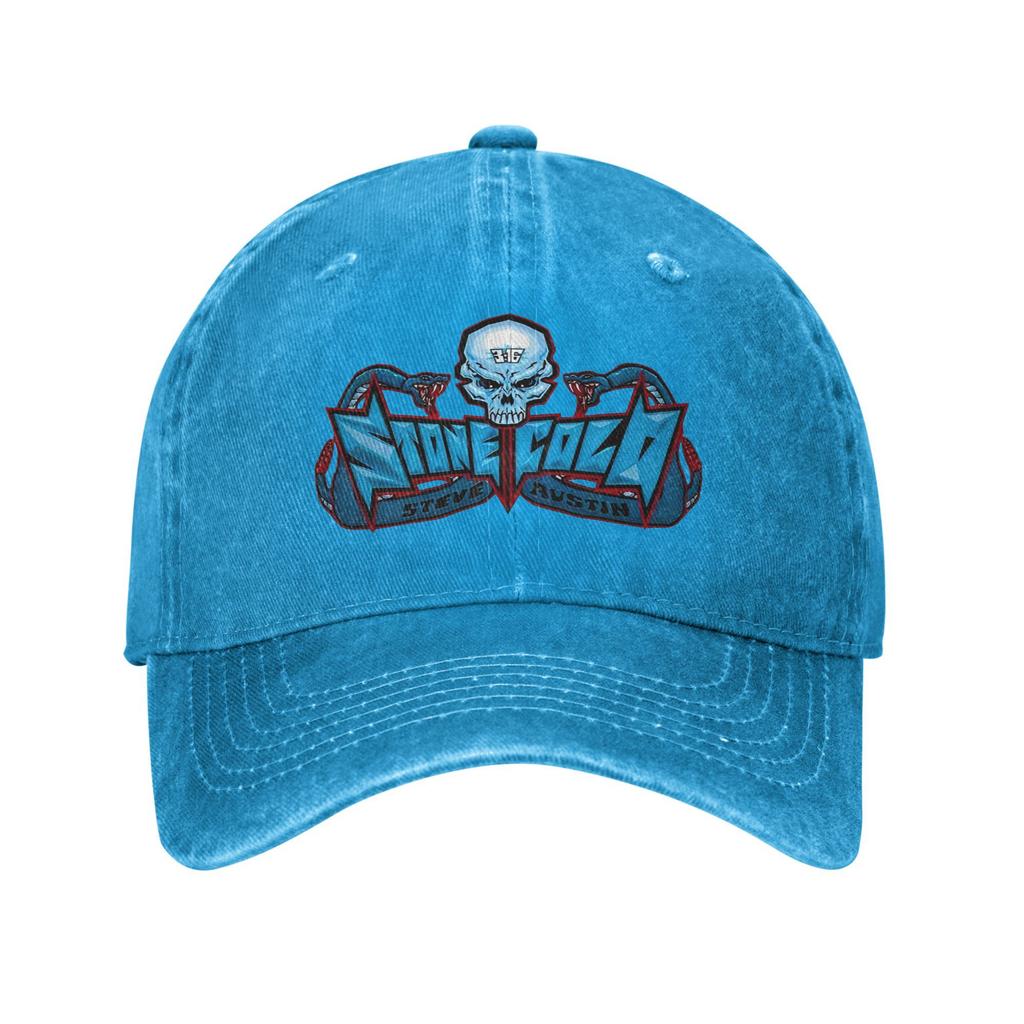 Stones 316 Steve Austin Cold Herren Damen Baseballkappe Wrestling Schädel Distressed Denim Gewaschene Kappen Hut Outdoor Verstellbarer Snapback