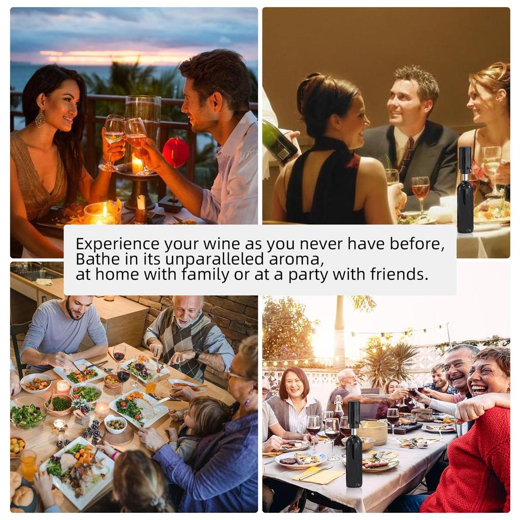 New Electric Wine Aerator Set with Type-C Rechargeable Automatic Wine Pourer and Dispenser Wine Aerator Gift Kit for Wine Lovers