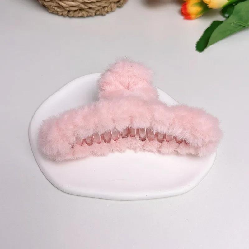 Fluffy Plush Faux Fur Big Crab Hair Claw Clips Women Girls Winter Ponytail Holder Hair Barrettes Clamps Hair Accessories Cheap