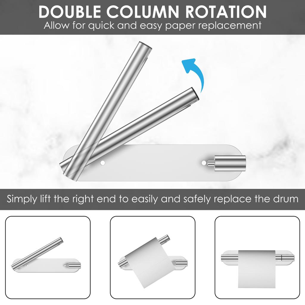 Stainless Steel Toilet Roll Holder Adhesive or Screw Wall Mount Toilet Paper Dispenser Bathroom Kitchen Roll Paper Toilet Holder