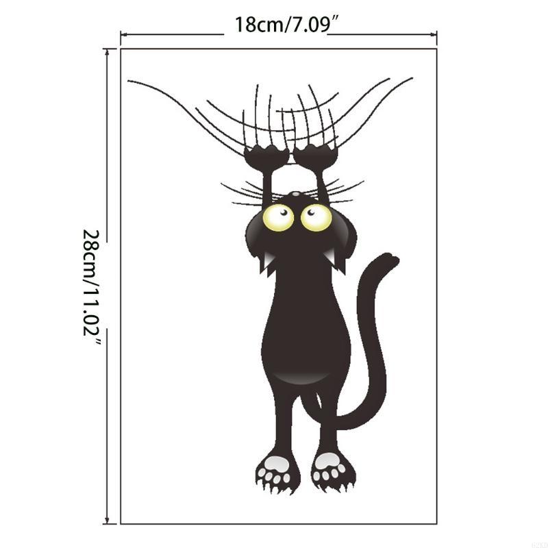 62KD Falling Down for Cat PVC Mirror Wall Sticker DIY Window Decal Wallpaper