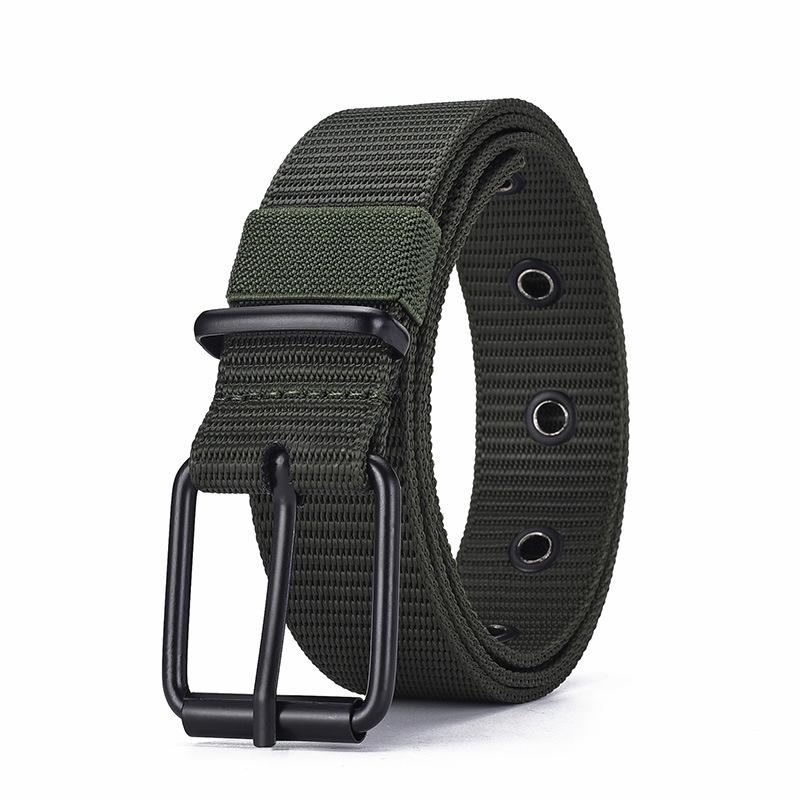 Casual Men'S Pin Buckle Canvas Belt Woven Nylon Outdoor Military Training Belt Unisex Belt