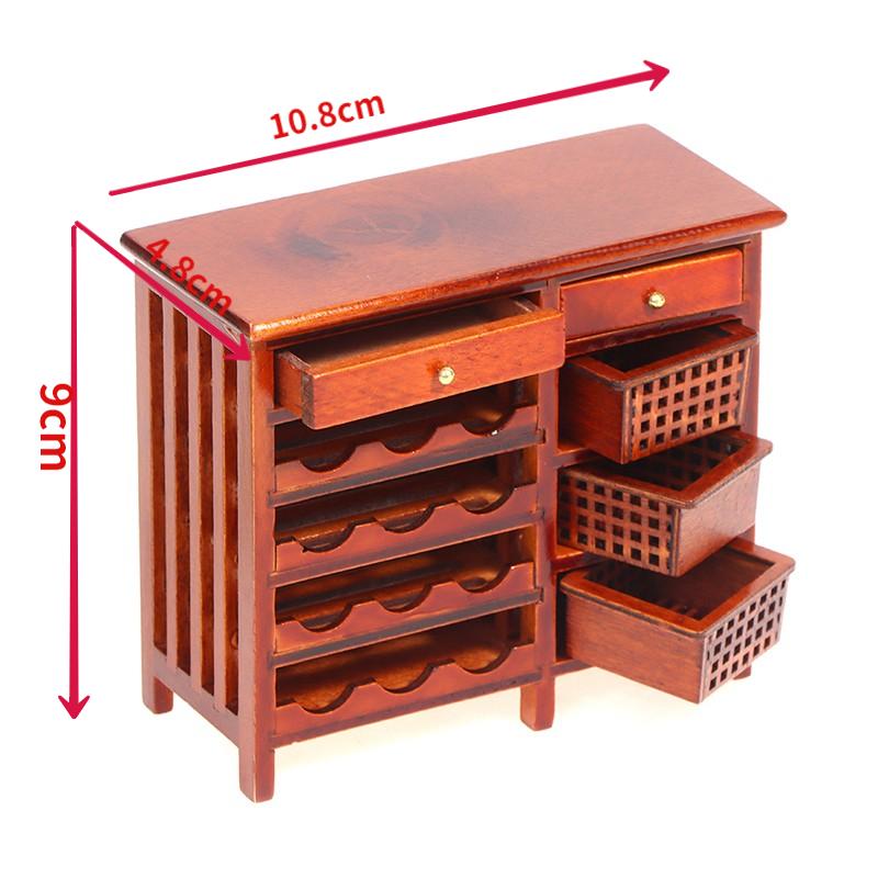1:12 Dollhouse Miniature Wooden Display Cabinet Cake Candy Cabinet Storage Rack Organizer Display Shelf Stand Store Scene Model