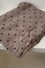 Brown Scarf with Chocolate Polka Dots - 180x90 , Cotton and Polyester