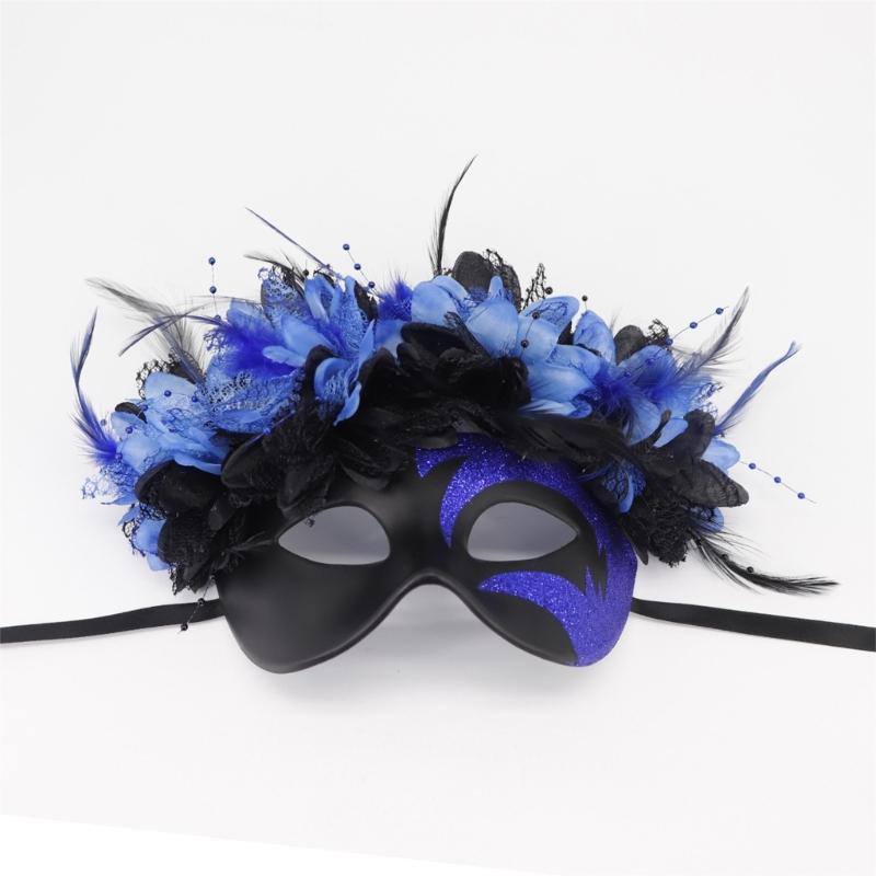 Feathered Masquerade Mask Halloween Party Eye Mask Half Face Mask for Women Cosplay Masquerade Decoration Eyewears