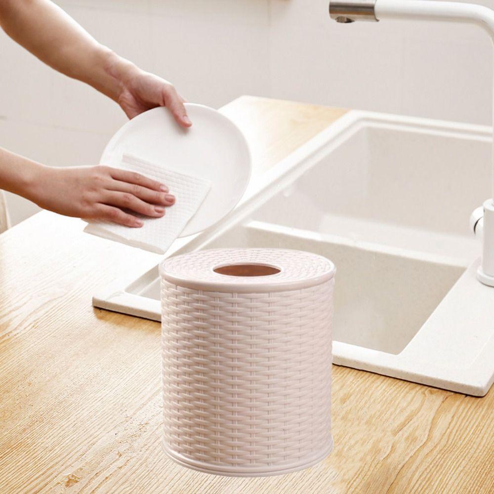 Dekorative Simulations-Rattan-Taschentuch-Aufbewahrungsbox Rollpapierhalter Behälter Badezimmer
