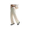 Li Ning Fitness Series Casual Warm Fleece Knitted Sports Pants Women Bottoms Swan-White AKLUC66-4