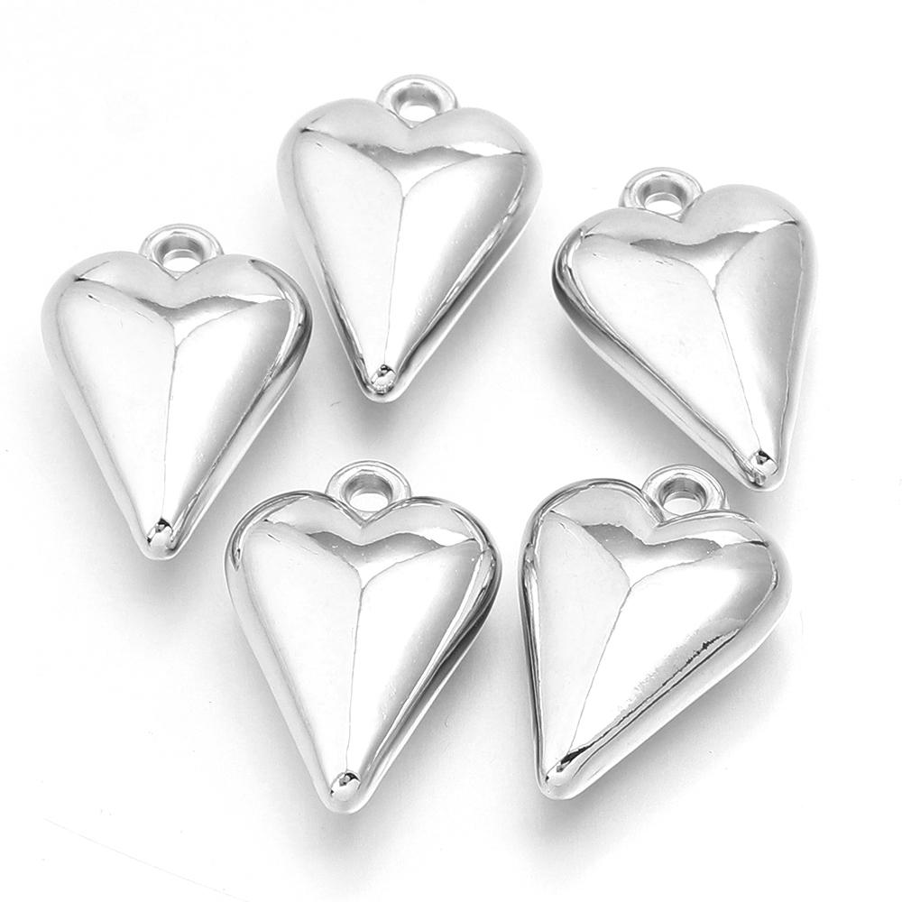 10-20pcs Heart Shape CCB Charms Plastic Charms Pendants For Jewelry Making DIY Handmade Necklace Bracelet Earrings Accessories