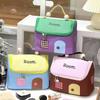 Large-Capacity Makeup Bag Waterproof Wash Bag Stylish House-Shaped Bag Portable Travel Cosmetic Bag Niche Design Cute Cartoon Pattern Storage Bag