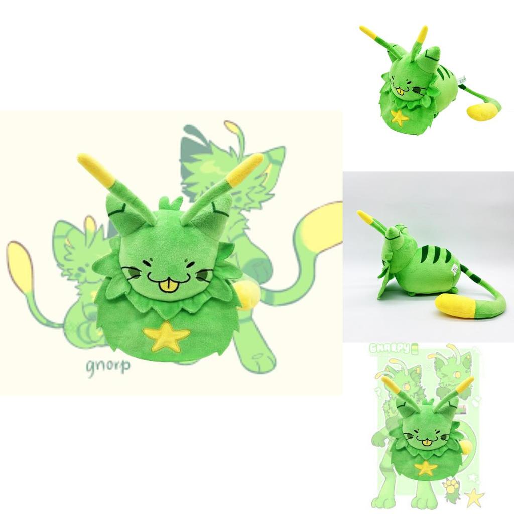 New Gnarpy Discovers The Internet Green Cat Robot Plush Toy Doll For Kids