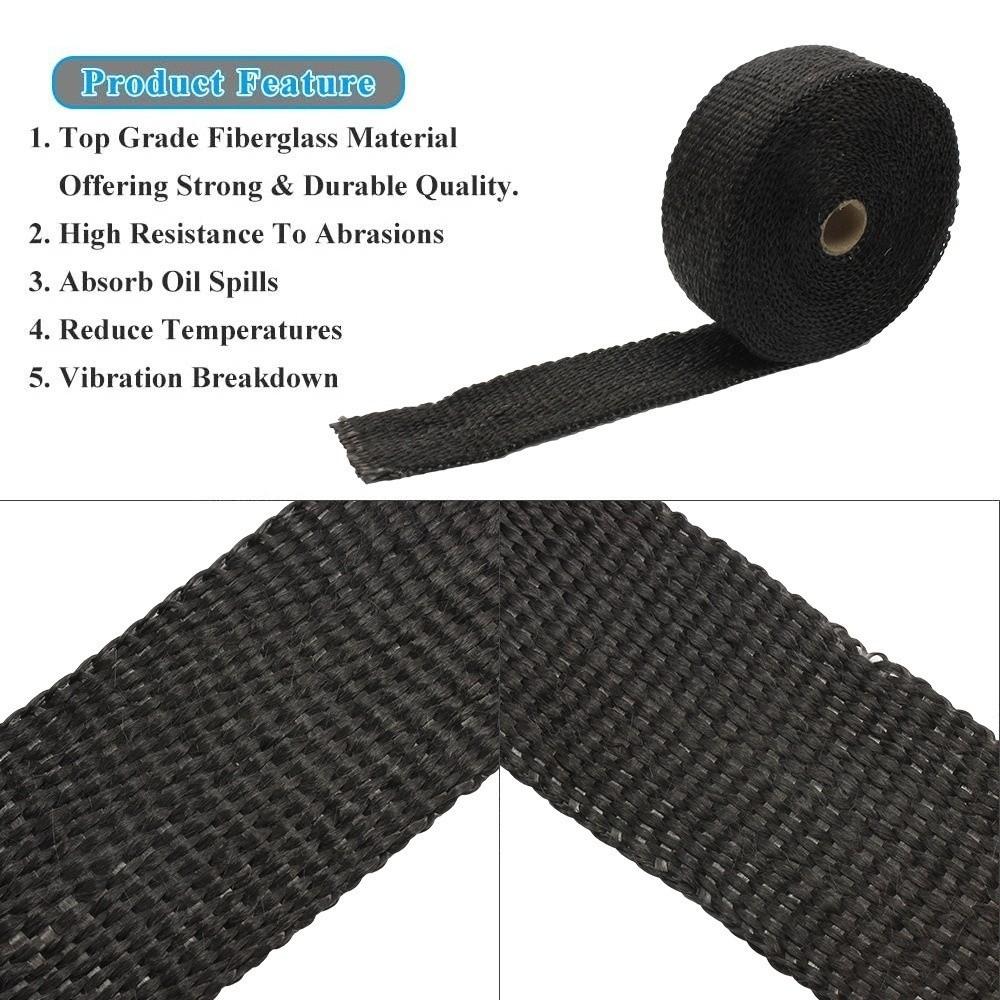Thermal Insulation Exhaust Heat Wrap 5M Header Pipe Wrap Exhaust Wrap Tape  Car Exhaust System
