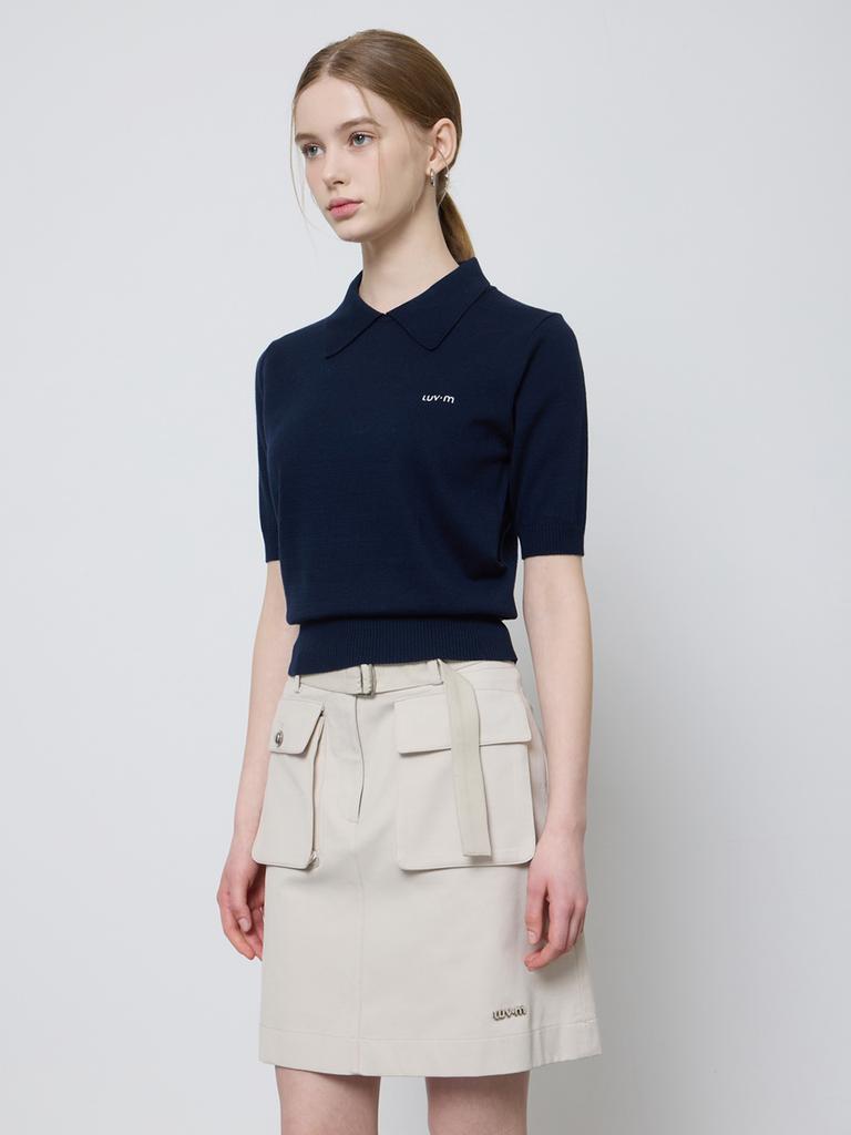 LUVM Logo Collar Knit_Navy