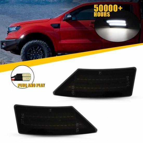 

2X White Lamp LED Front Fender Side Marker Lights Fit -22 Ford Ranger XLT EV
