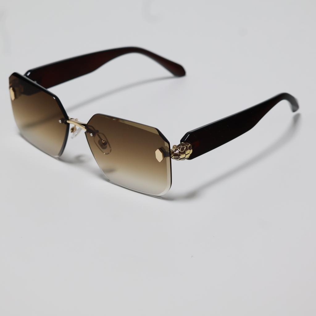 JYL TS Women's Rimless Square - Snake-Head Diamond-Cut Unique Shades WF-5G301